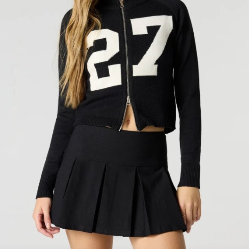 Urban Kids Black Pleated Mini Skirt, L